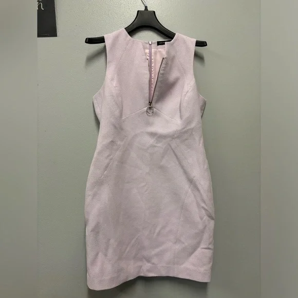 KAREN MILLEN Lavender Zipper Textured Dress Size 6 Sleeveless - Picture 3 of 5